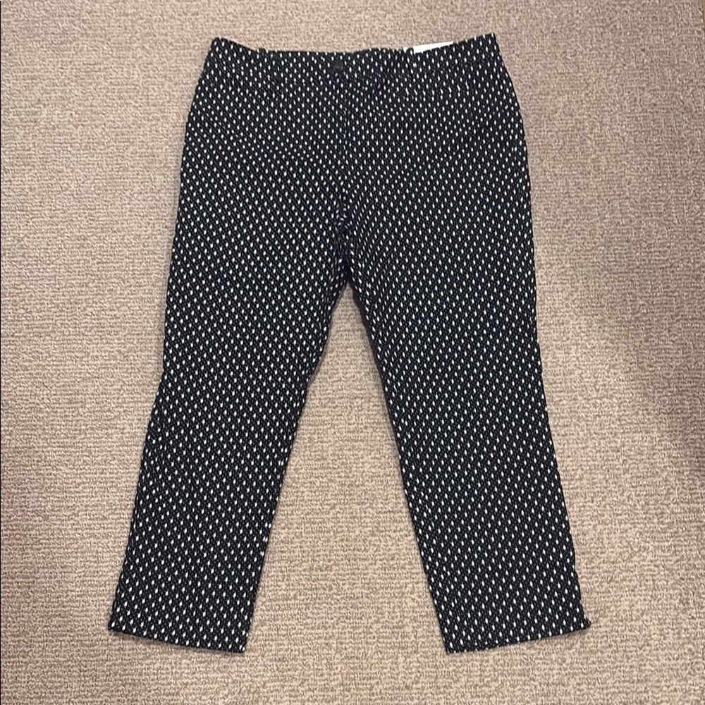 Ann Taylor Cotton Crop Black Pants Size 12